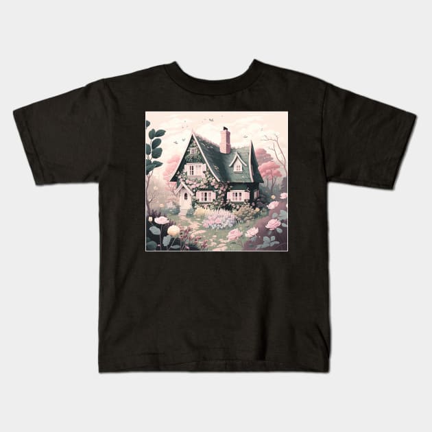 Wonderland Fantasy Home Dreamy Vintage Fairycore Kids T-Shirt by RetroZin